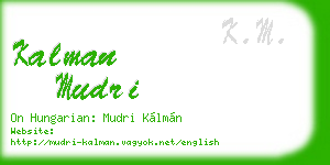 kalman mudri business card