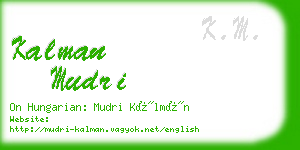 kalman mudri business card